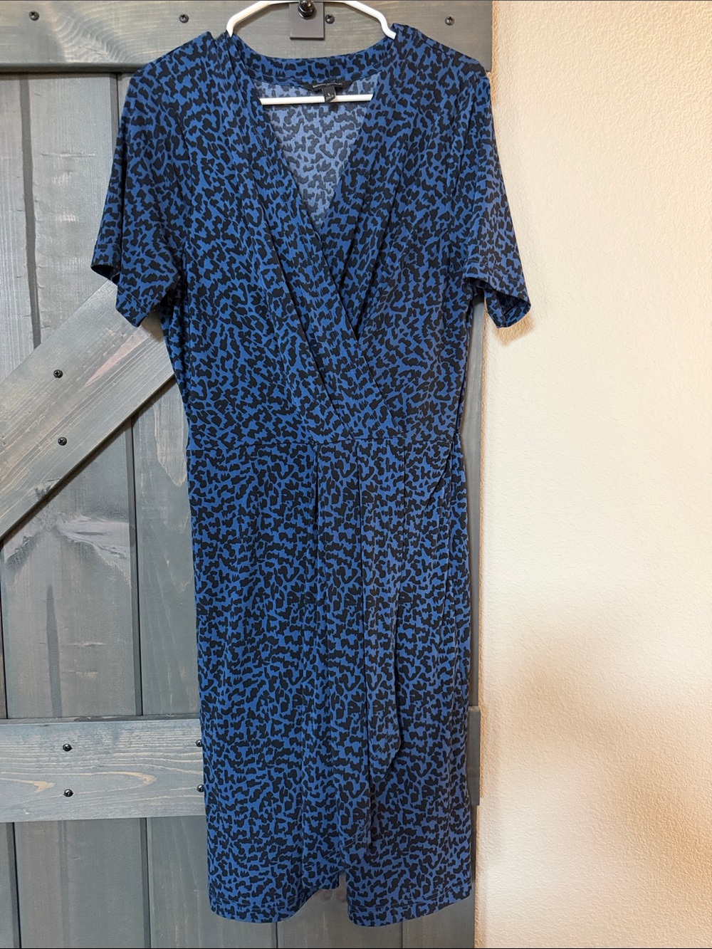 Banana Republic Blue and Black Wrap-Style Mini Dress